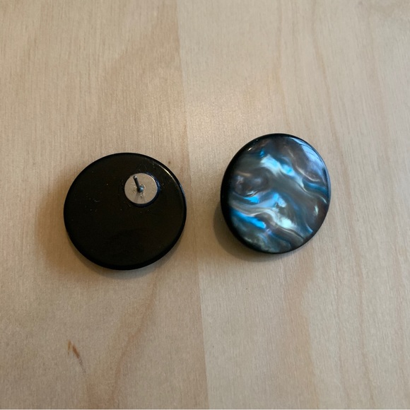 Vintage Faux Abalone Earrings - Picture 2 of 6